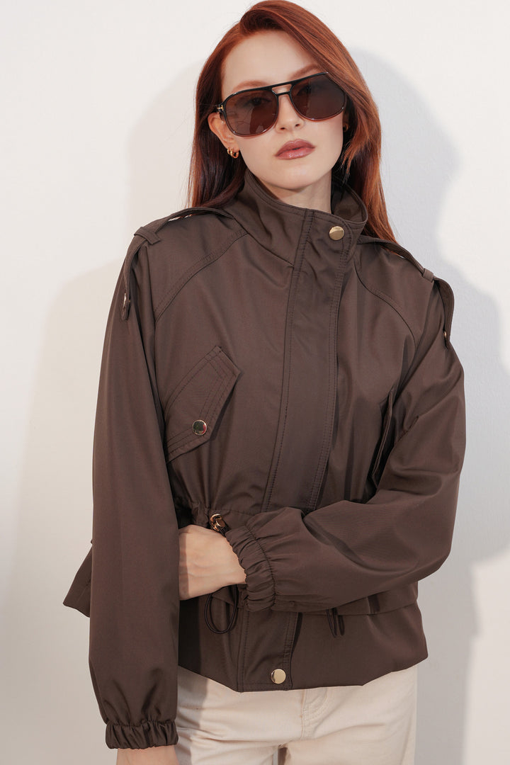 Bigdart Manteau court à ceinture pour femme 50012 - Marron