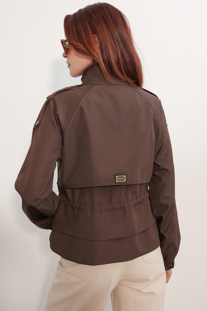 Bigdart Manteau court à ceinture pour femme 50012 - Marron