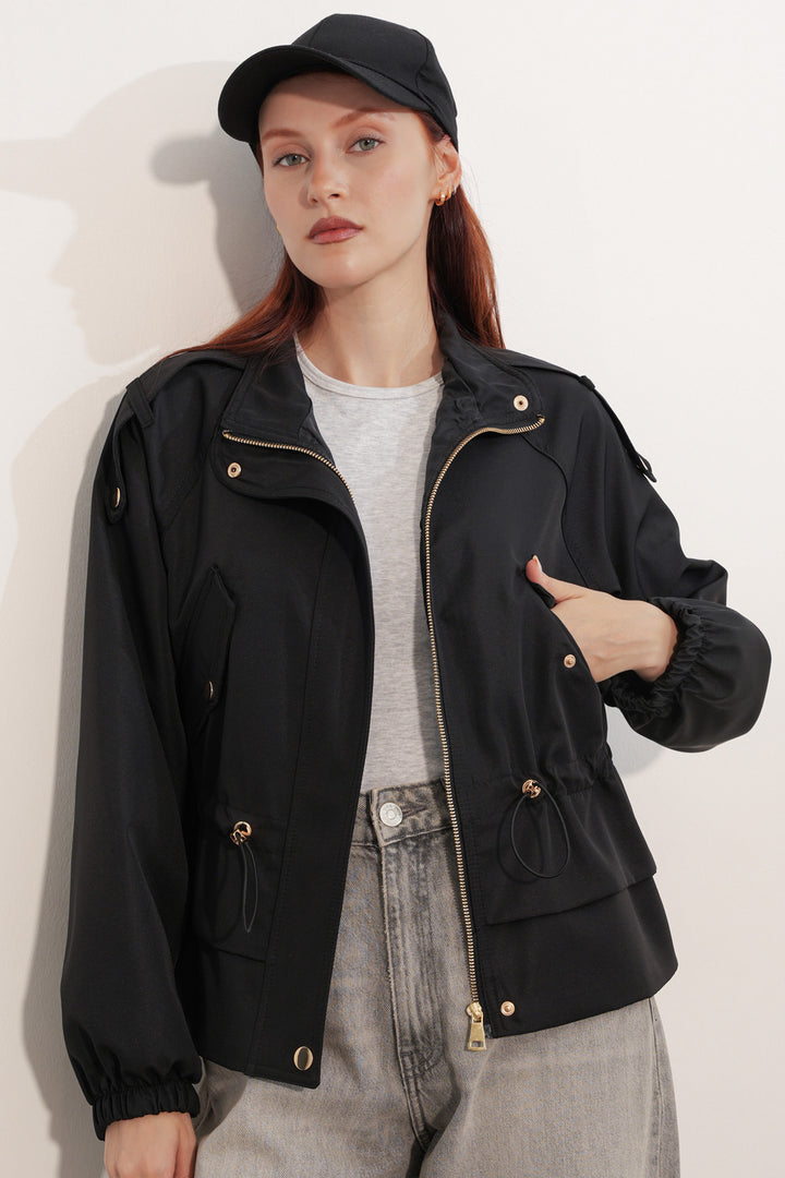 Bigdart Manteau court à ceinture pour femme 50012 - Noir