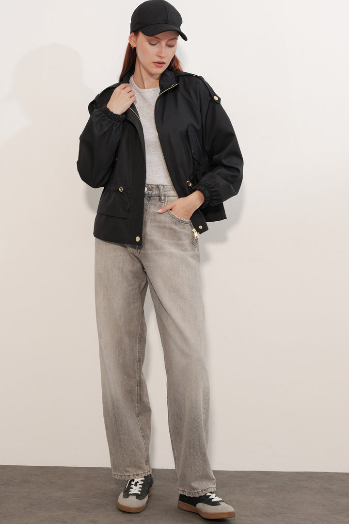Bigdart Manteau court à ceinture pour femme 50012 - Noir