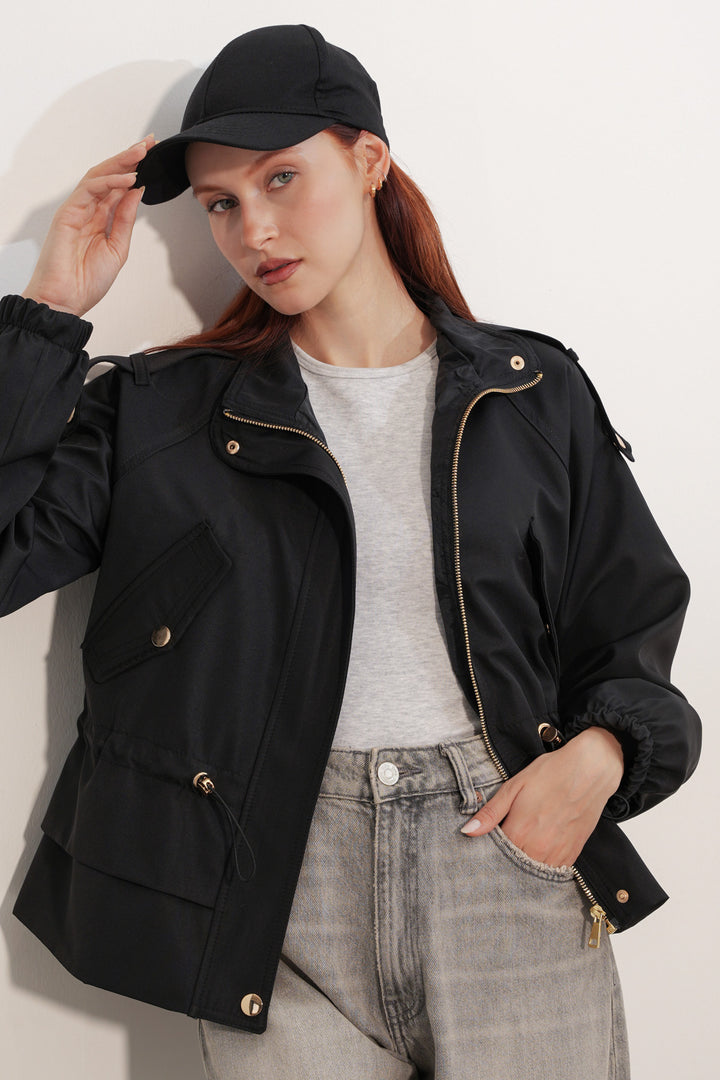 Bigdart Manteau court à ceinture pour femme 50012 - Noir