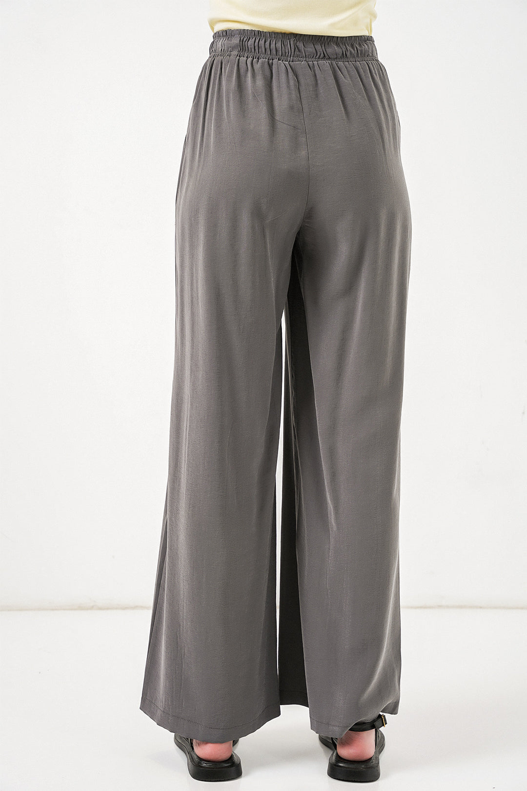 Bigdart Pantalon large à taille élastique femme 30087 - Anthracite