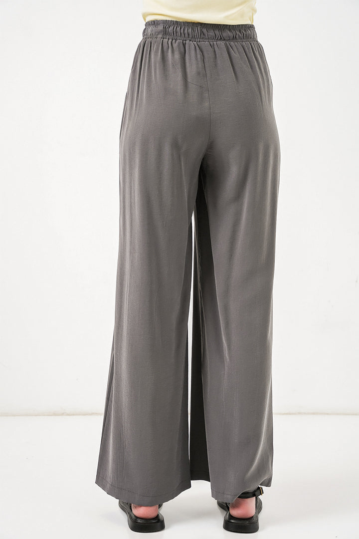 Bigdart Pantalon large à taille élastique femme 30087 - Anthracite