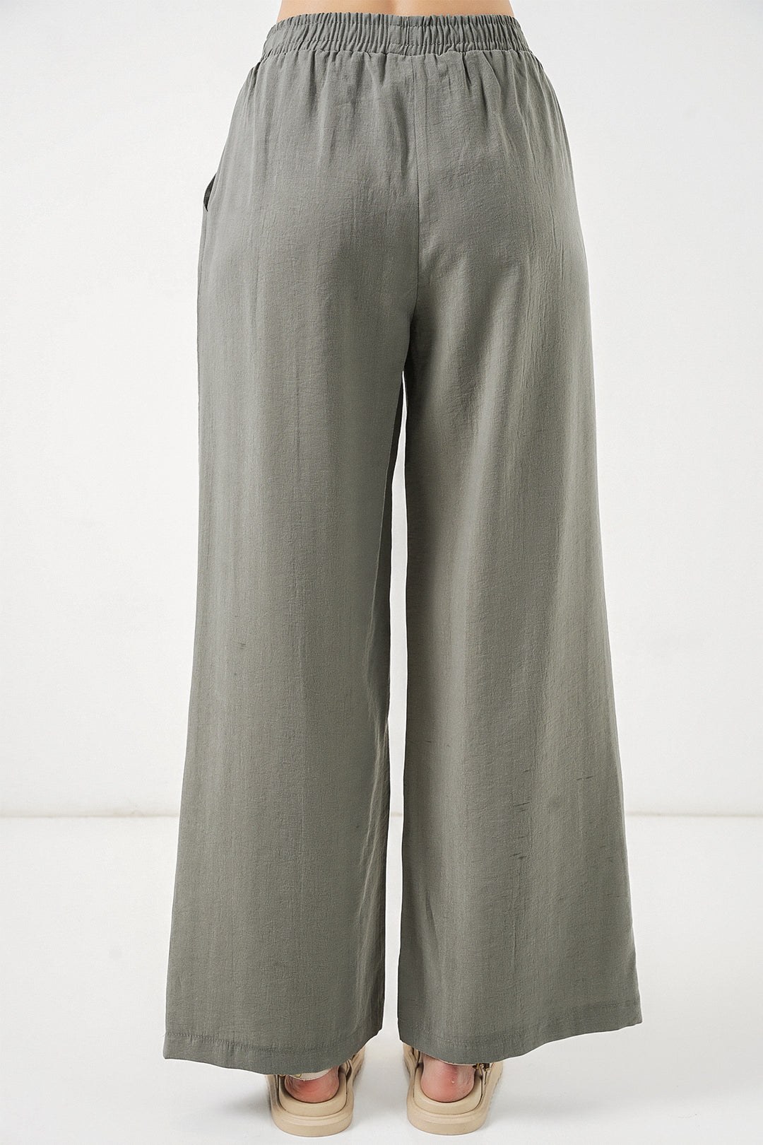 Bigdart Pantalon large à taille élastique pour femme 30087 - Gris