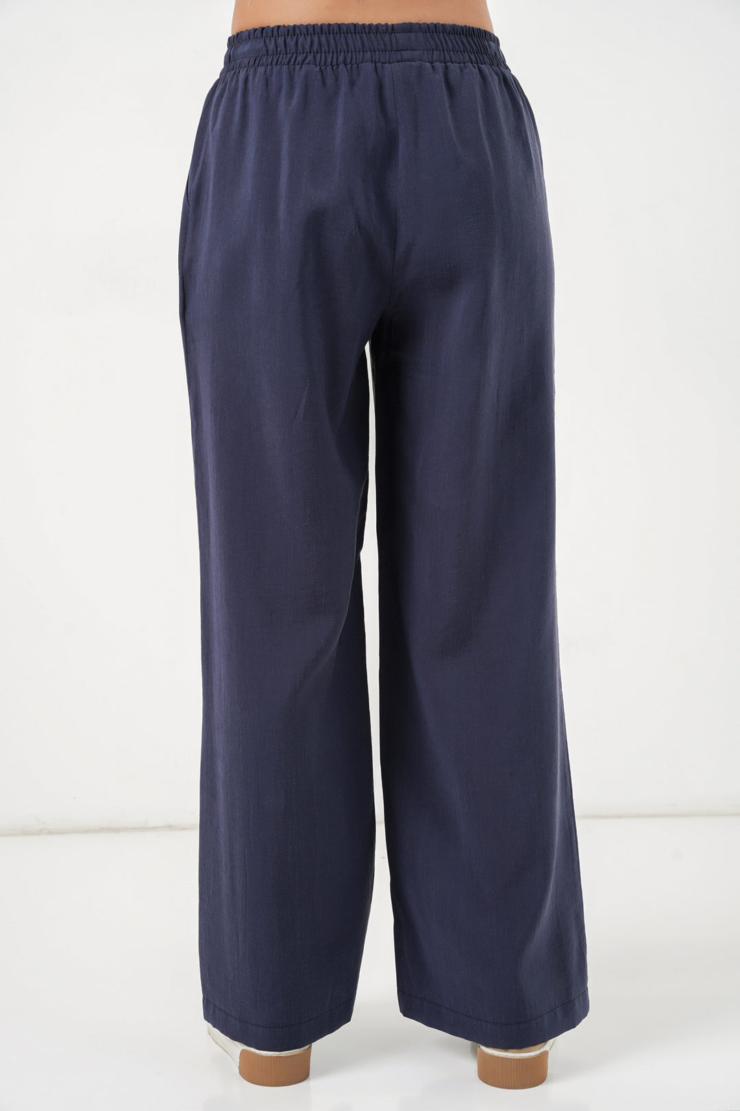 Bigdart Pantalon large à taille élastique pour femme 30087 - Bleu marine