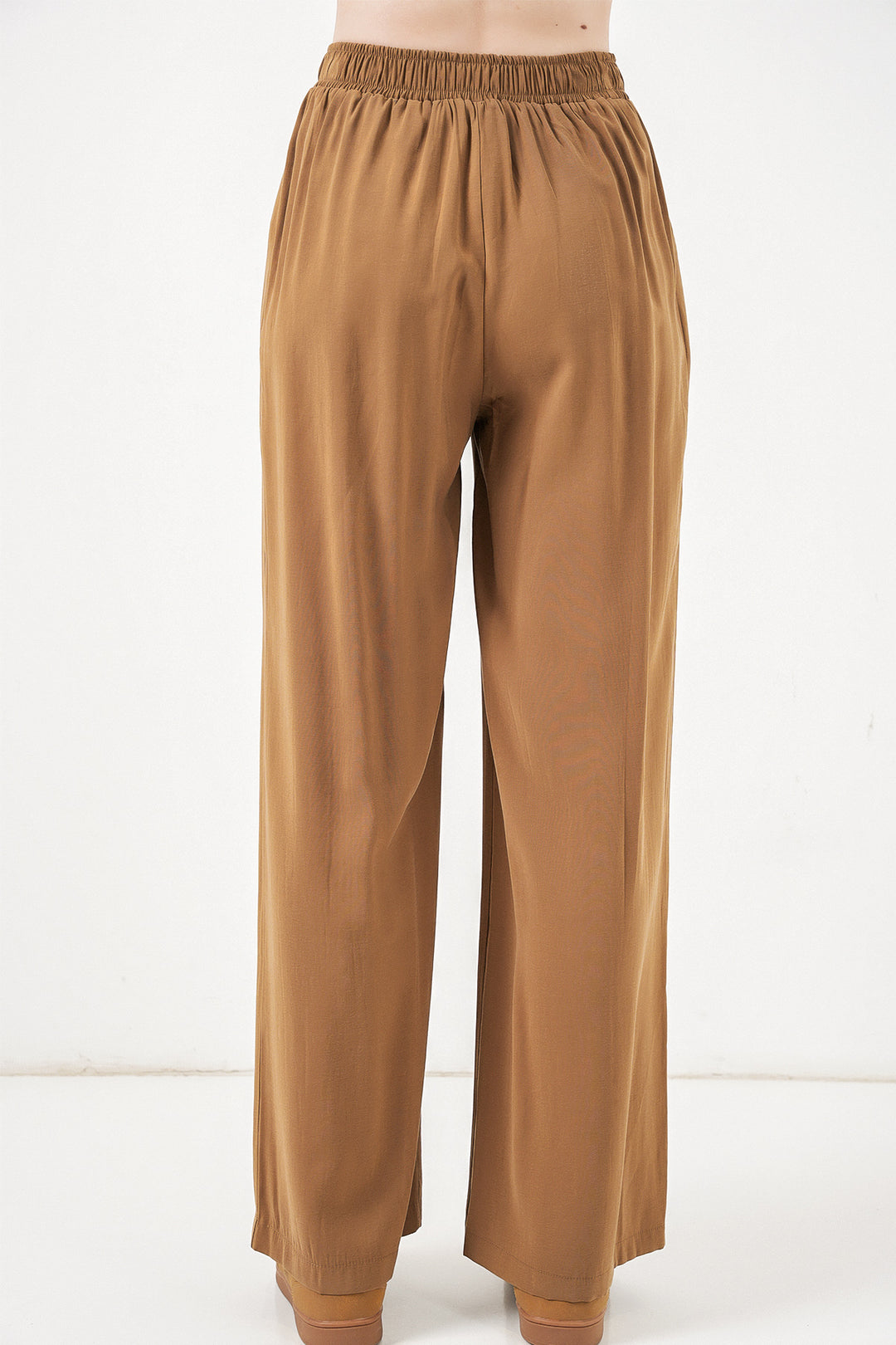 Bigdart Pantalon large à taille élastique femme 30087 - Tabac