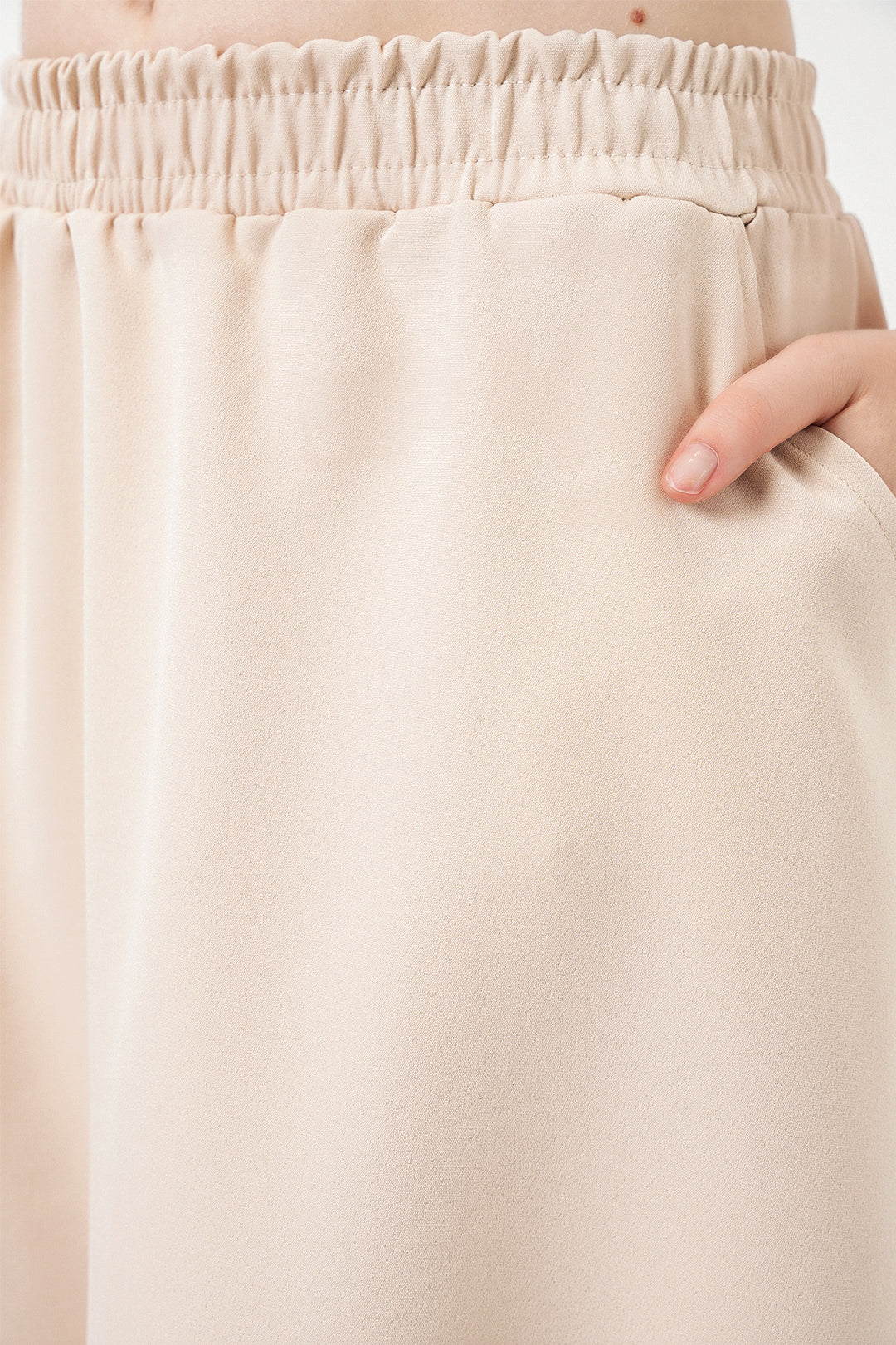 Bigdart Jupe longue à taille élastique pour femme 8072 - Beige