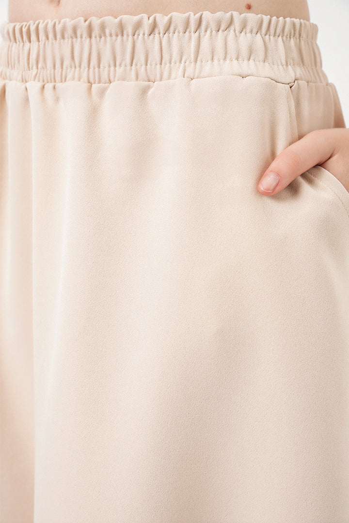 Bigdart Jupe longue à taille élastique pour femme 8072 - Beige