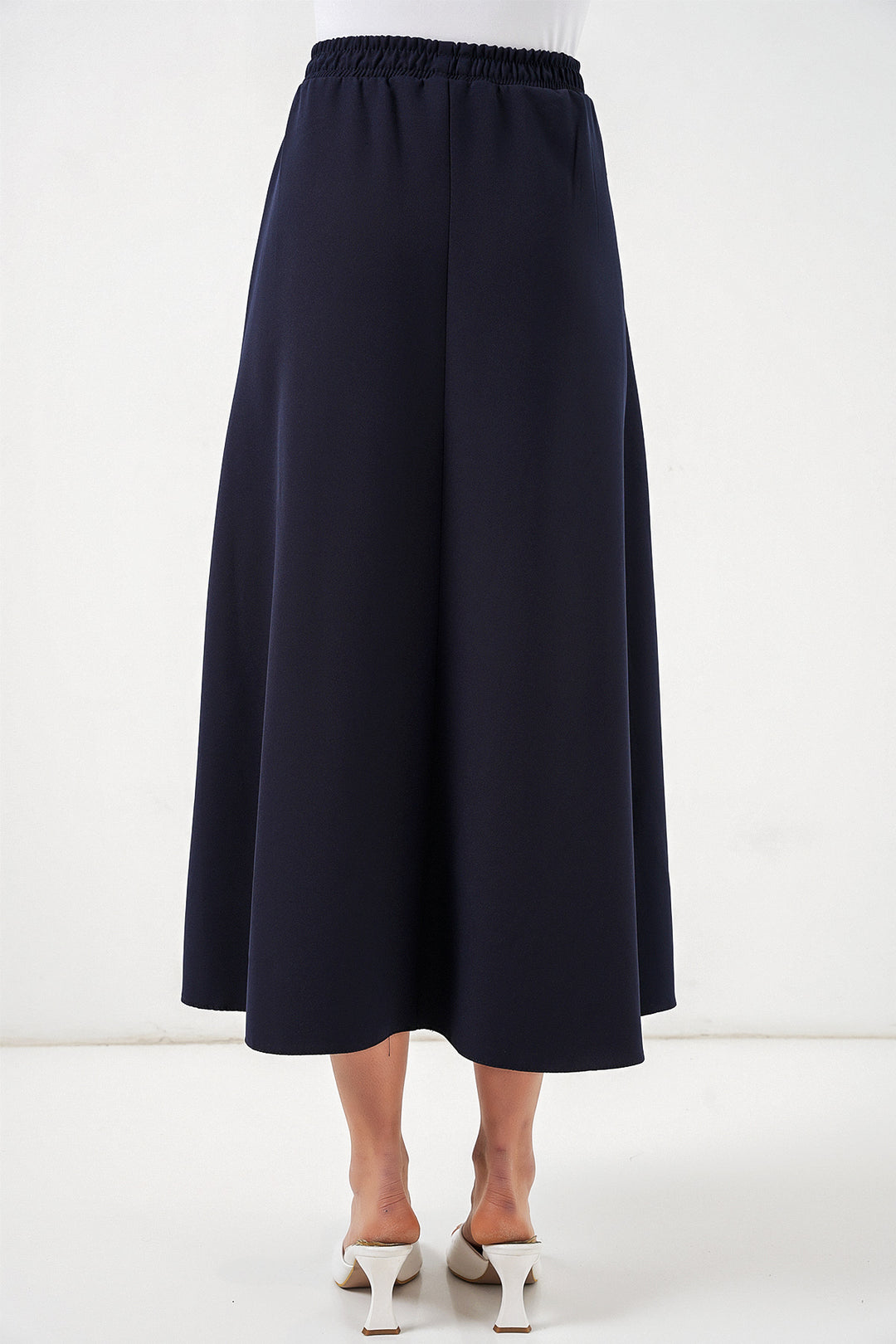 Bigdart Jupe longue à taille élastique femme 8072 - Bleu marine