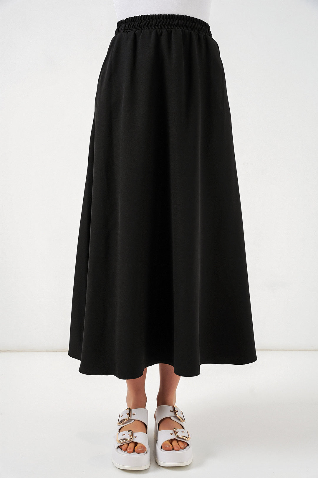 Bigdart Jupe longue à taille élastique femme 8072 - Noir