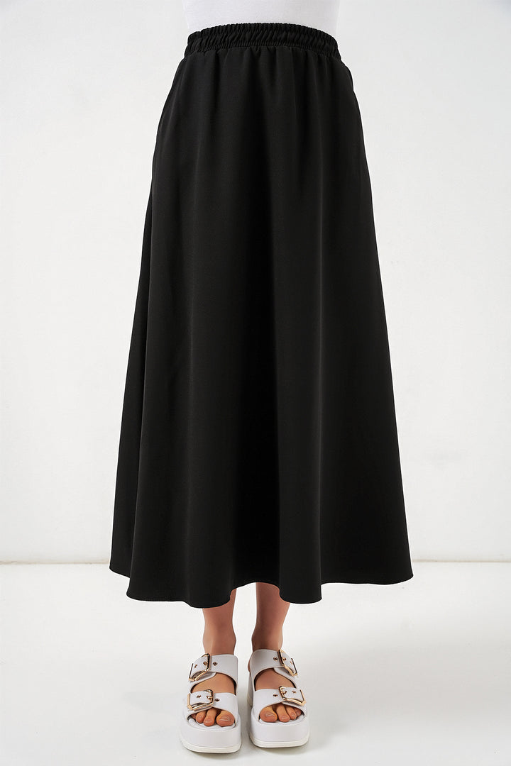 Bigdart Jupe longue à taille élastique femme 8072 - Noir