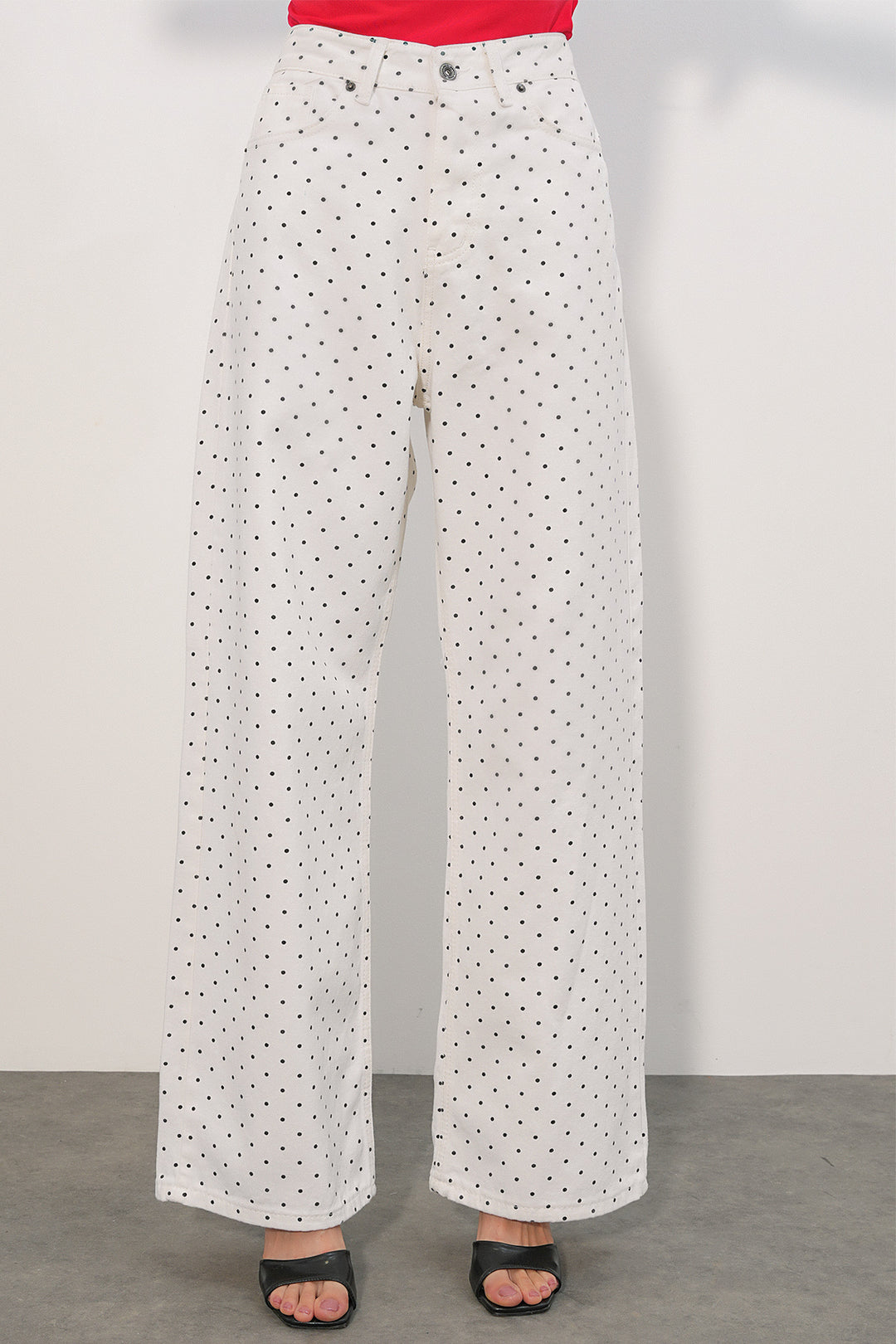 Bigdart Pantalon palazzo taille haute femme 6656 - Blanc