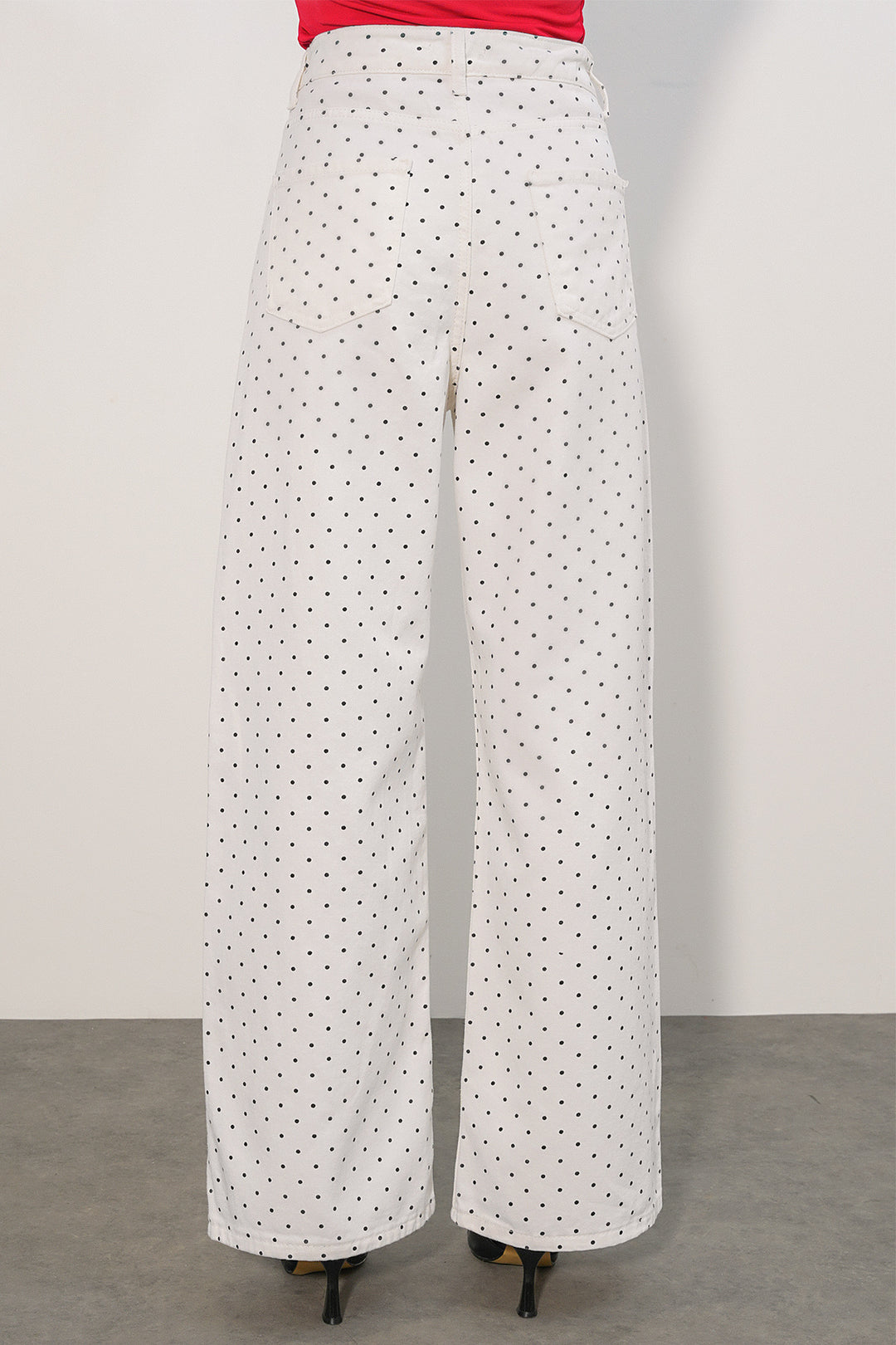 Bigdart Pantalon palazzo taille haute femme 6656 - Blanc