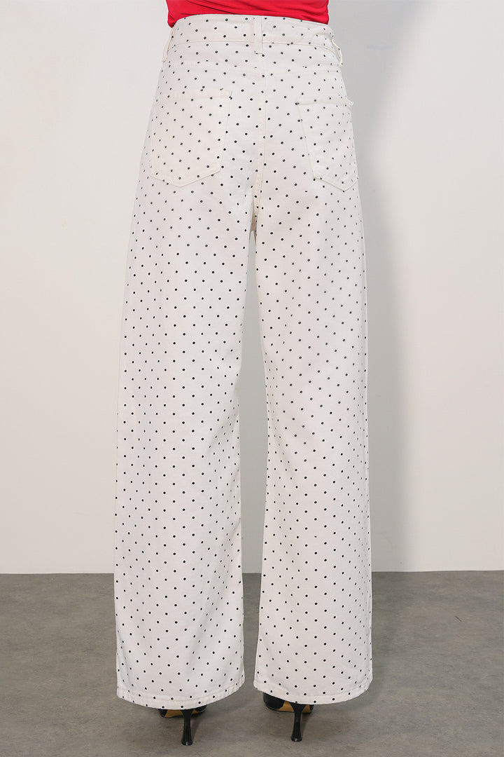 Bigdart Pantalon palazzo taille haute femme 6656 - Blanc