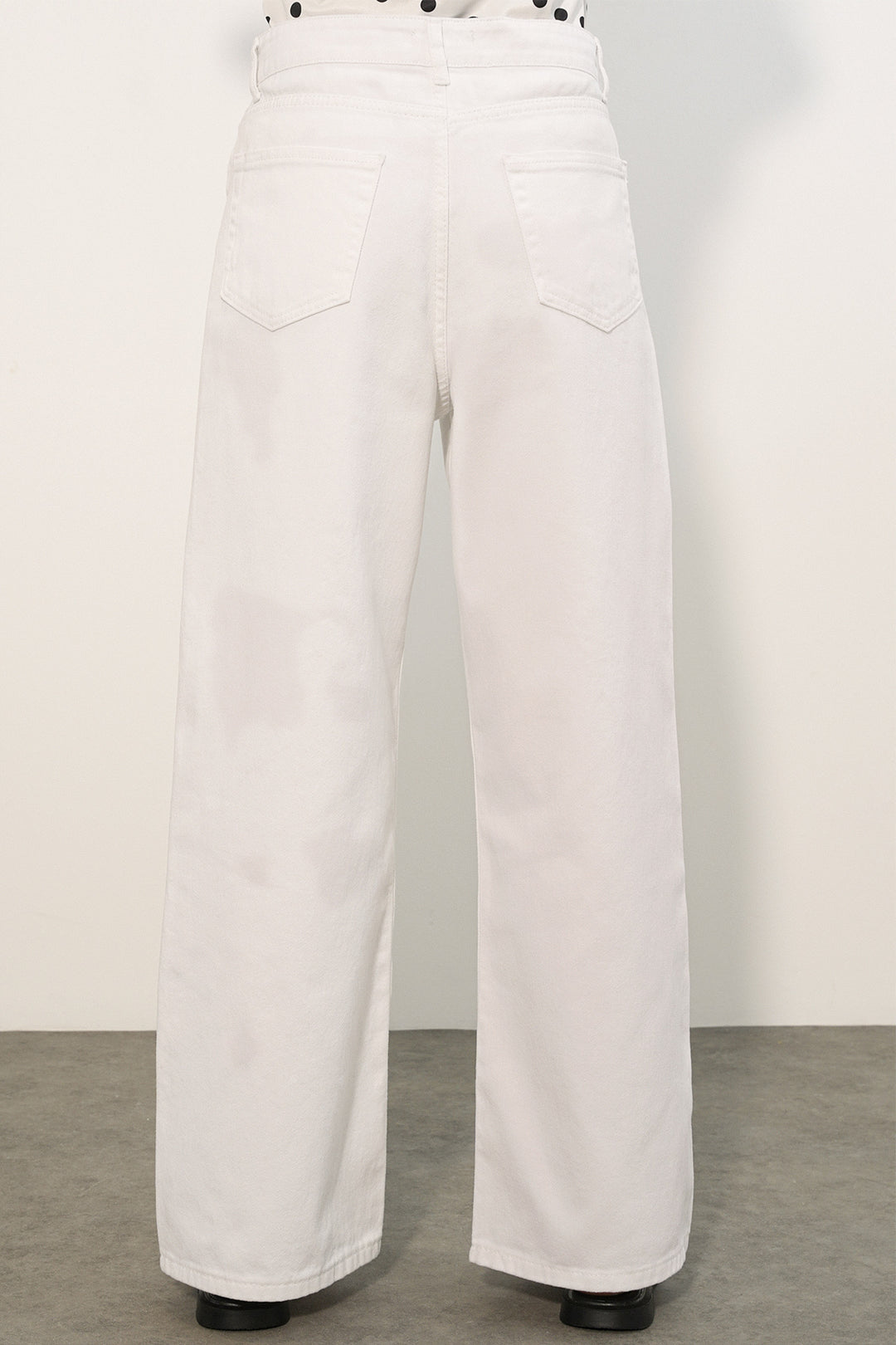 Bigdart Pantalon palazzo en jean taille haute à jambes larges pour femme 6656 - Blanc