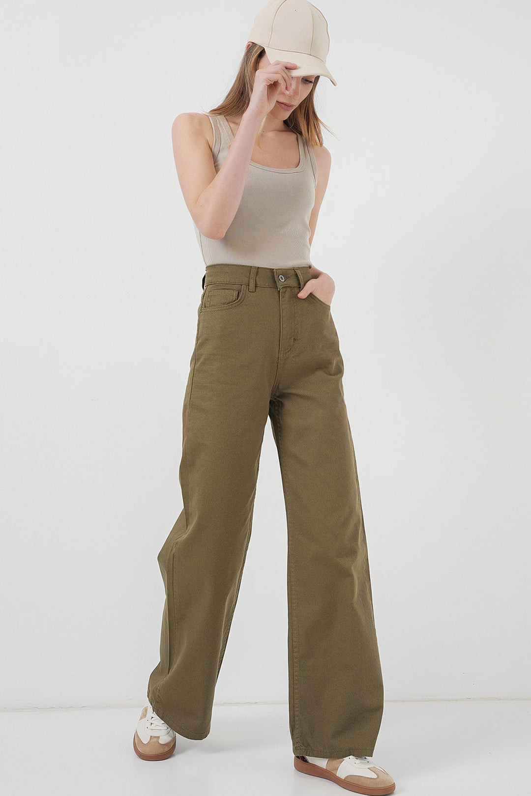 Bigdart Pantalon palazzo taille haute large pour femme