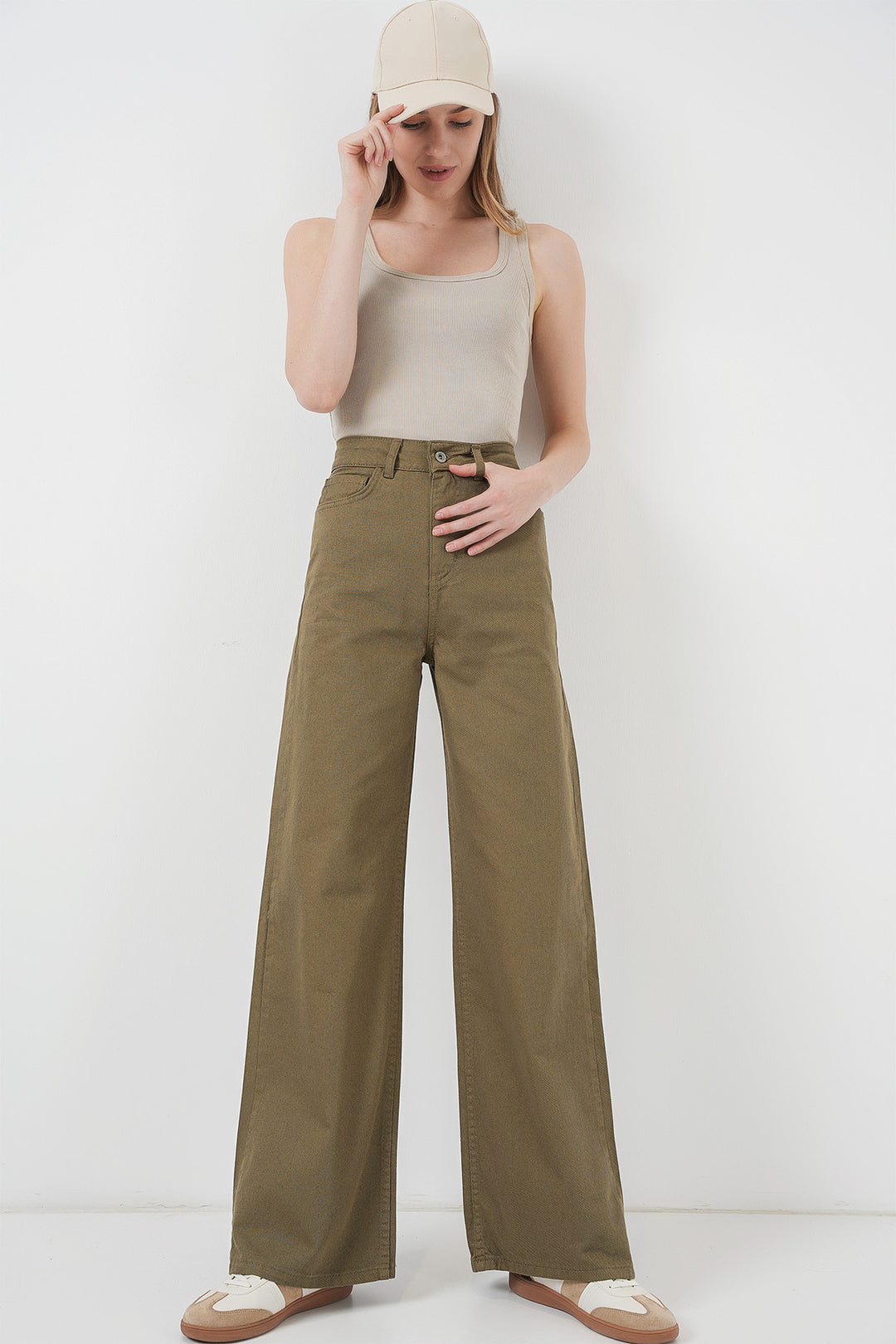 Bigdart Pantalon palazzo taille haute large pour femme