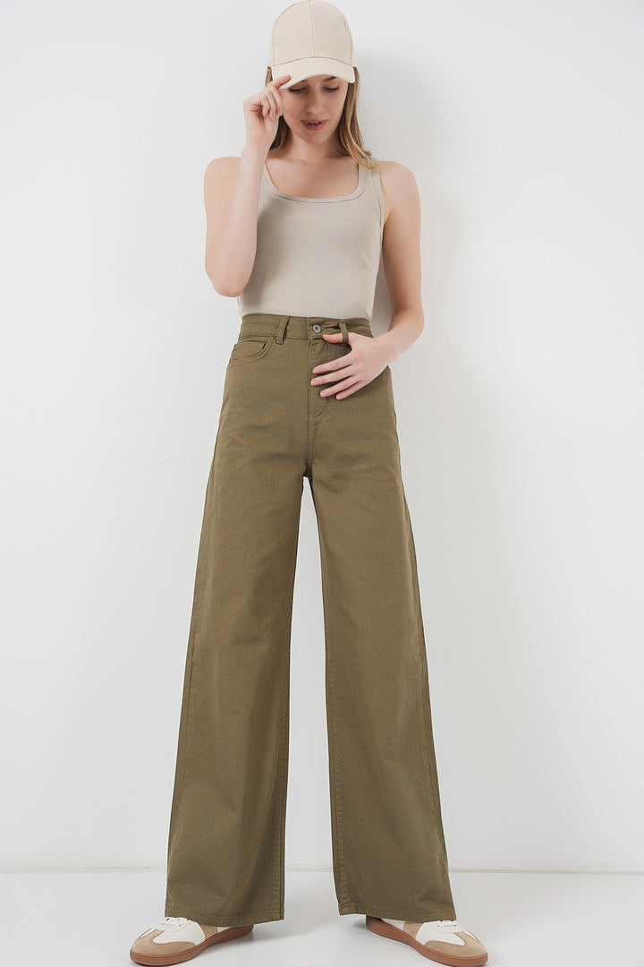 Bigdart Pantalon palazzo taille haute large pour femme