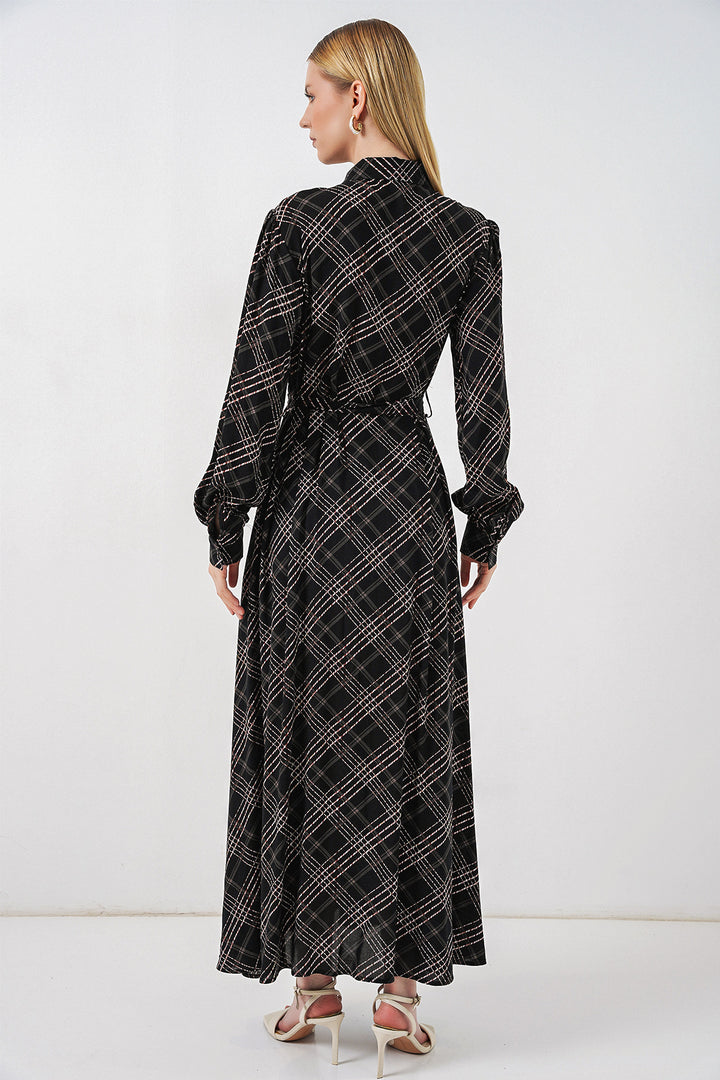 Bigdart Robe longue de hijab à boutons 2588 - Noir