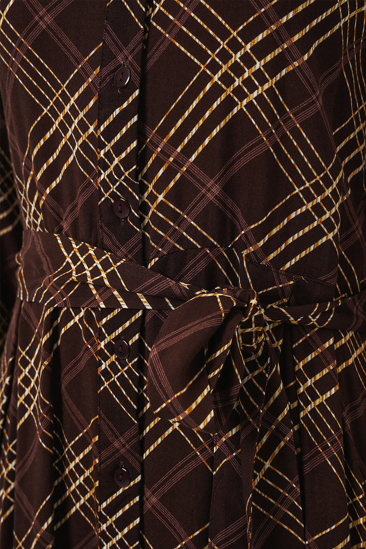 Bigdart Robe longue de hijab à boutons 2588 - Marron