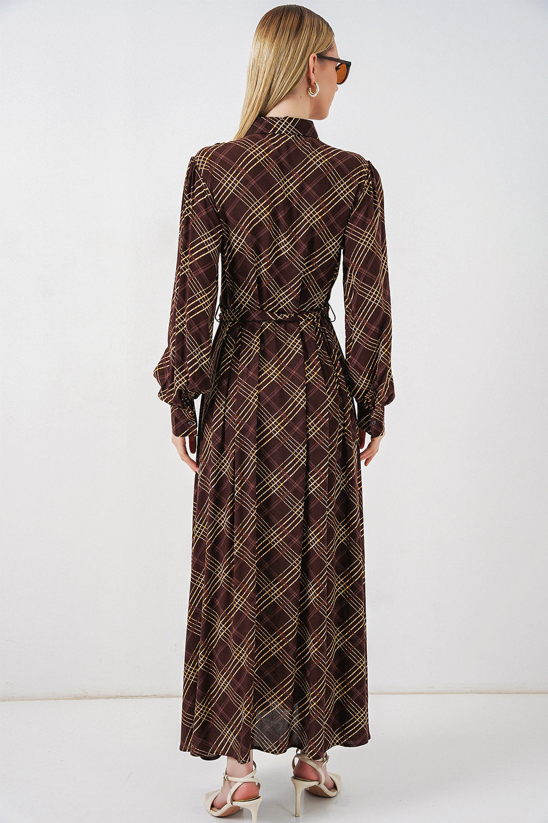 Bigdart Robe longue de hijab à boutons 2588 - Marron