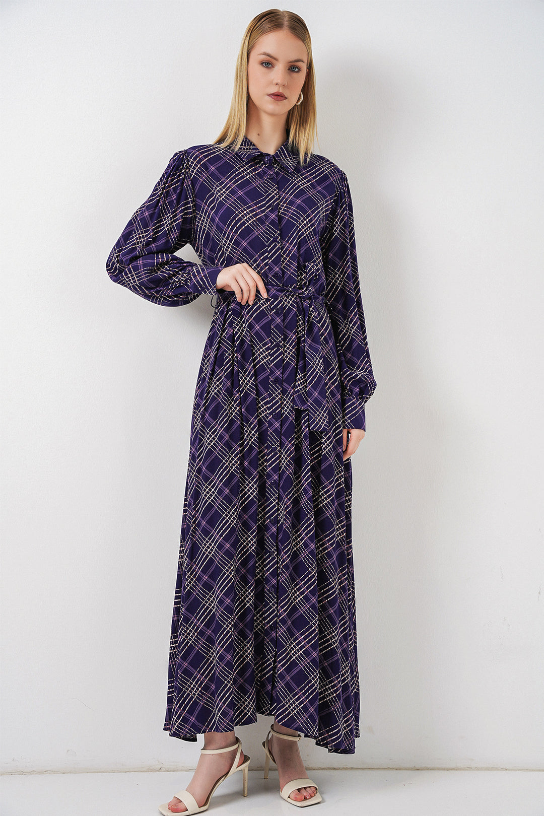 Bigdart Robe longue de hijab à boutons 2588 - Violet