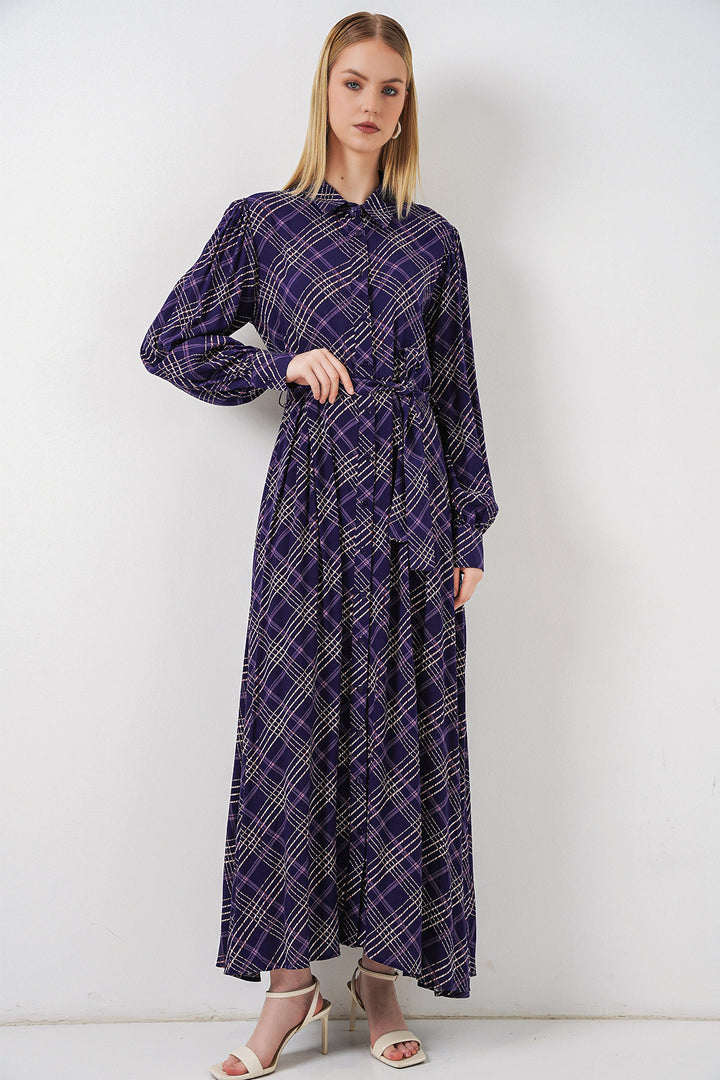 Bigdart Robe longue de hijab à boutons 2588 - Violet