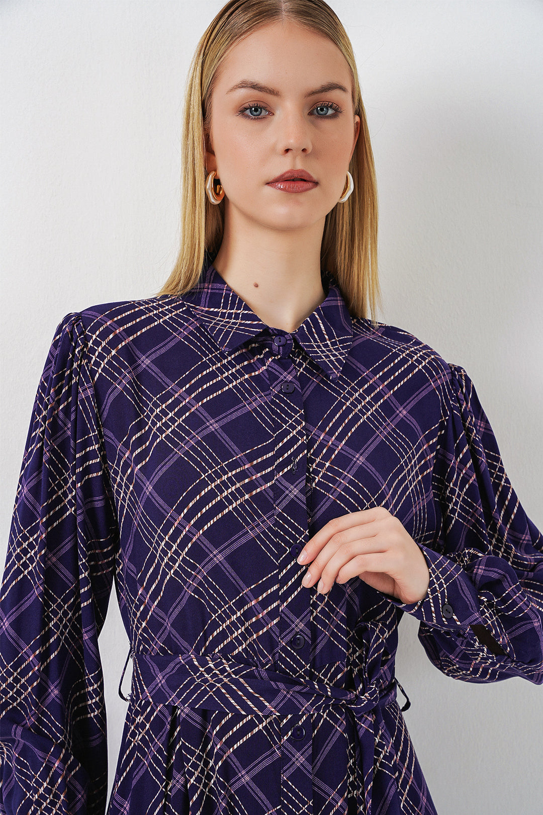 Bigdart Robe longue de hijab à boutons 2588 - Violet