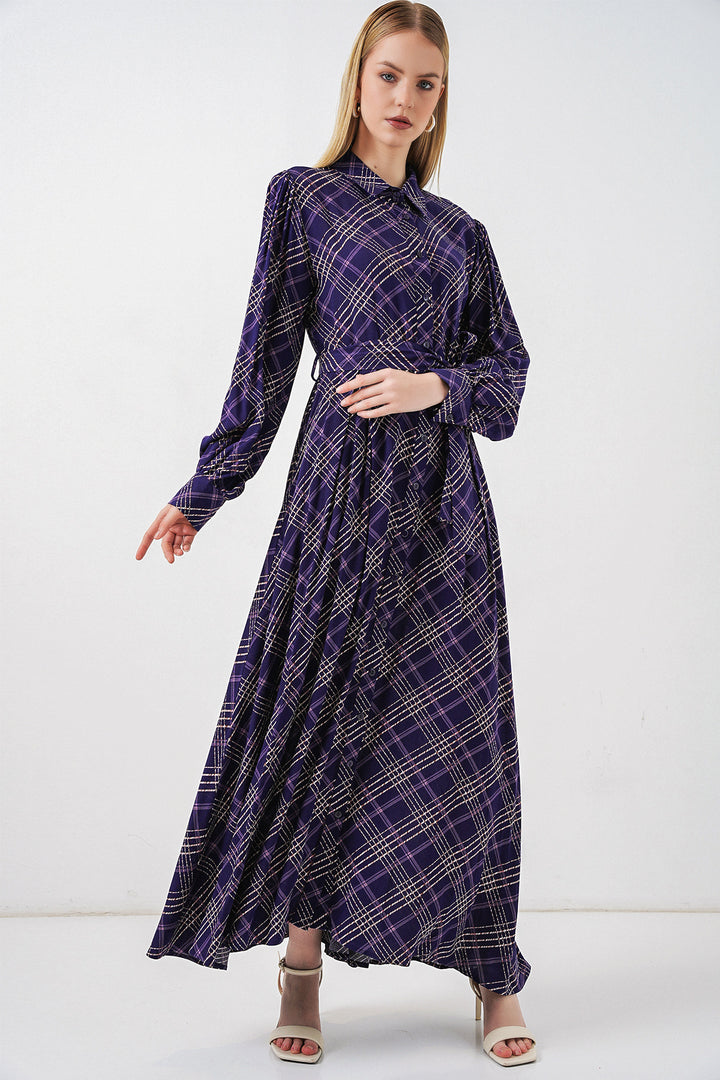 Bigdart Robe longue de hijab à boutons 2588 - Violet