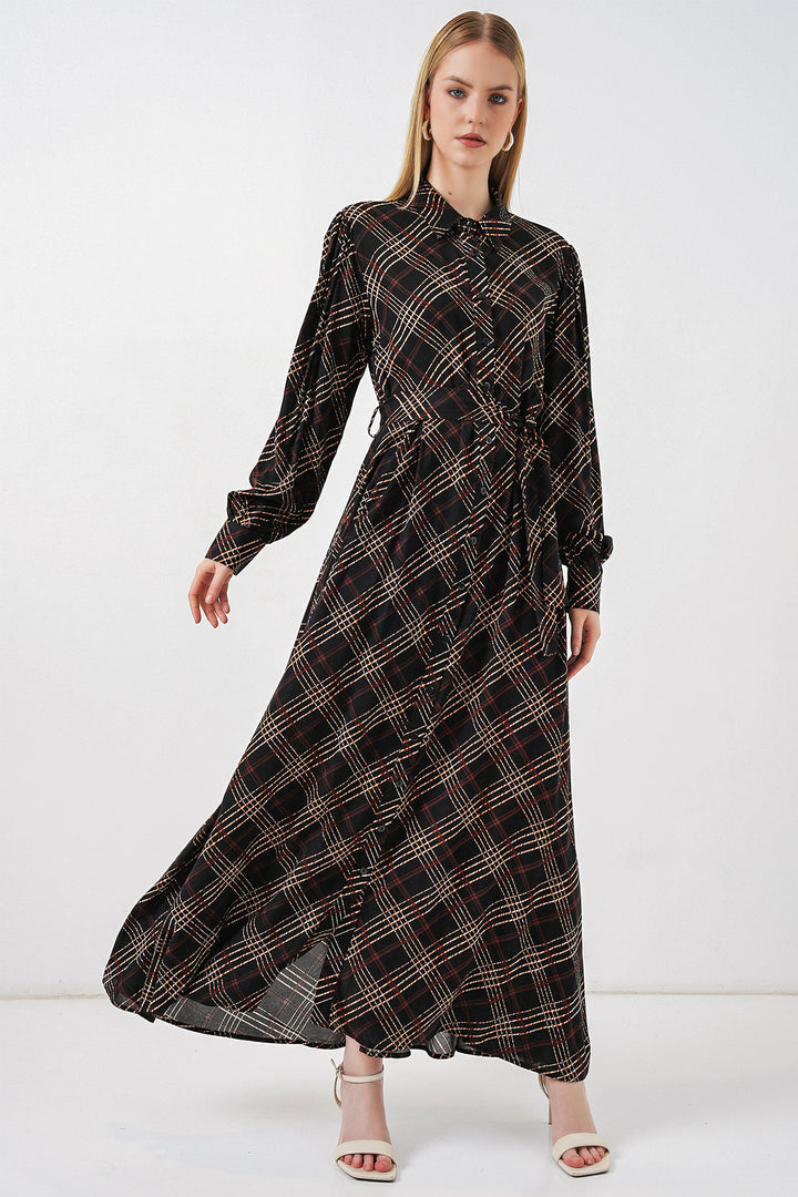 Bigdart Robe longue de hijab à boutons 2588 - Noir