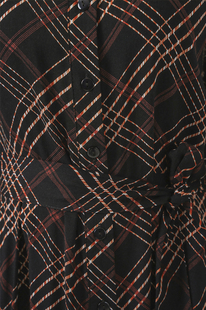 Bigdart Robe longue de hijab à boutons 2588 - Noir