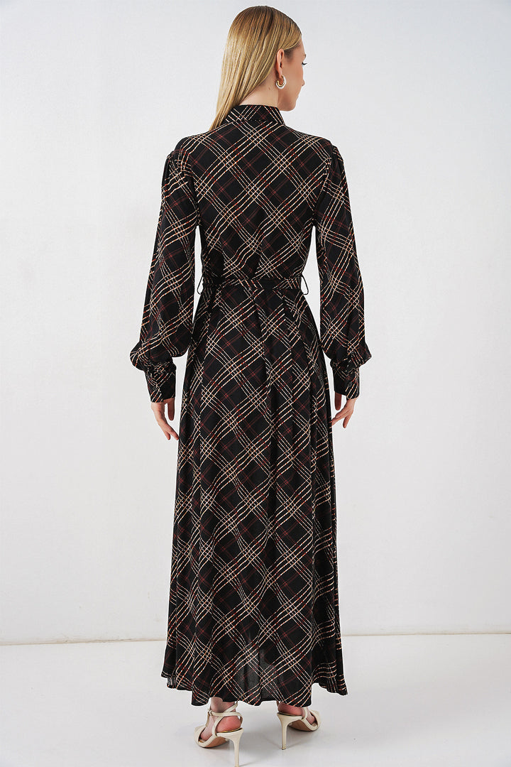 Bigdart Robe longue de hijab à boutons 2588 - Noir