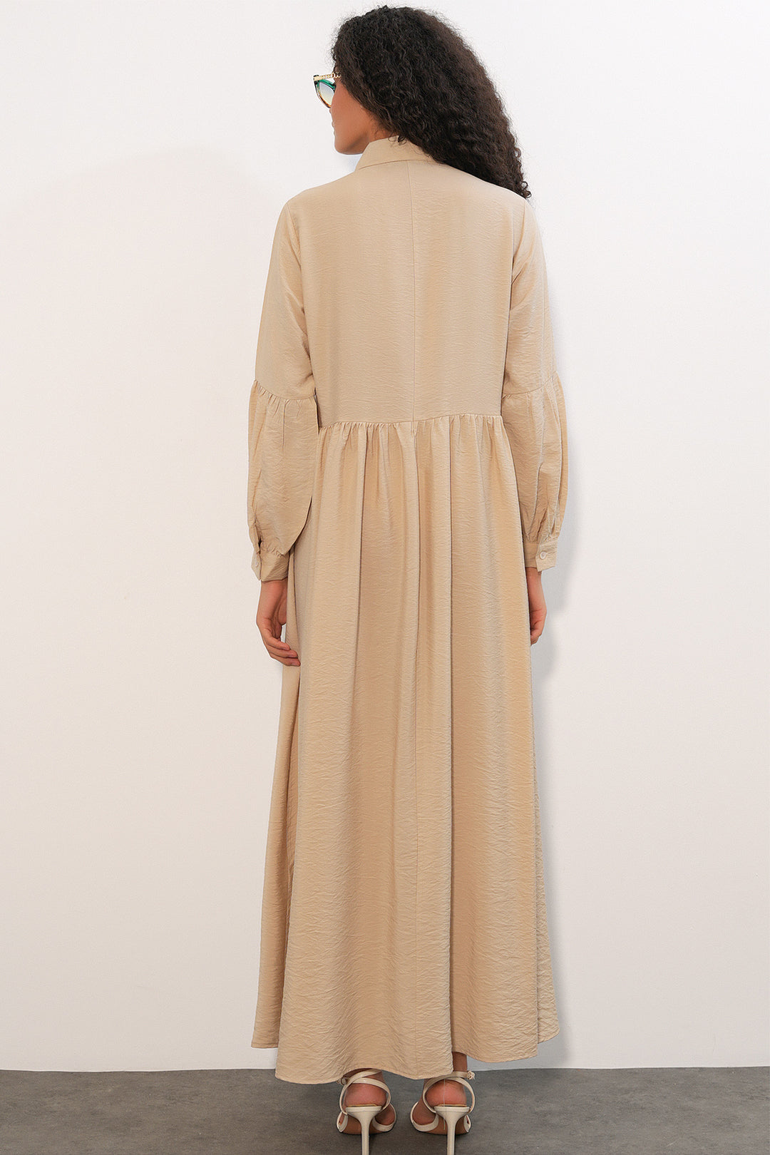 Bigdart Robe longue à boutons pour femme 2591 - Beige