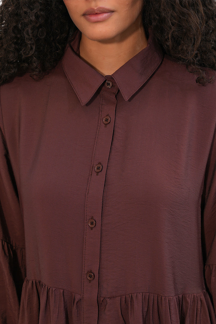 Bigdart Robe longue à boutons pour femme 2591 - Marron