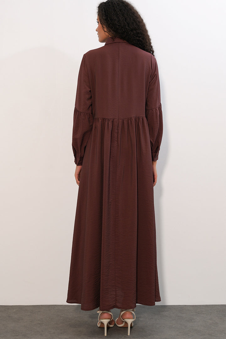 Bigdart Robe longue à boutons pour femme 2591 - Marron