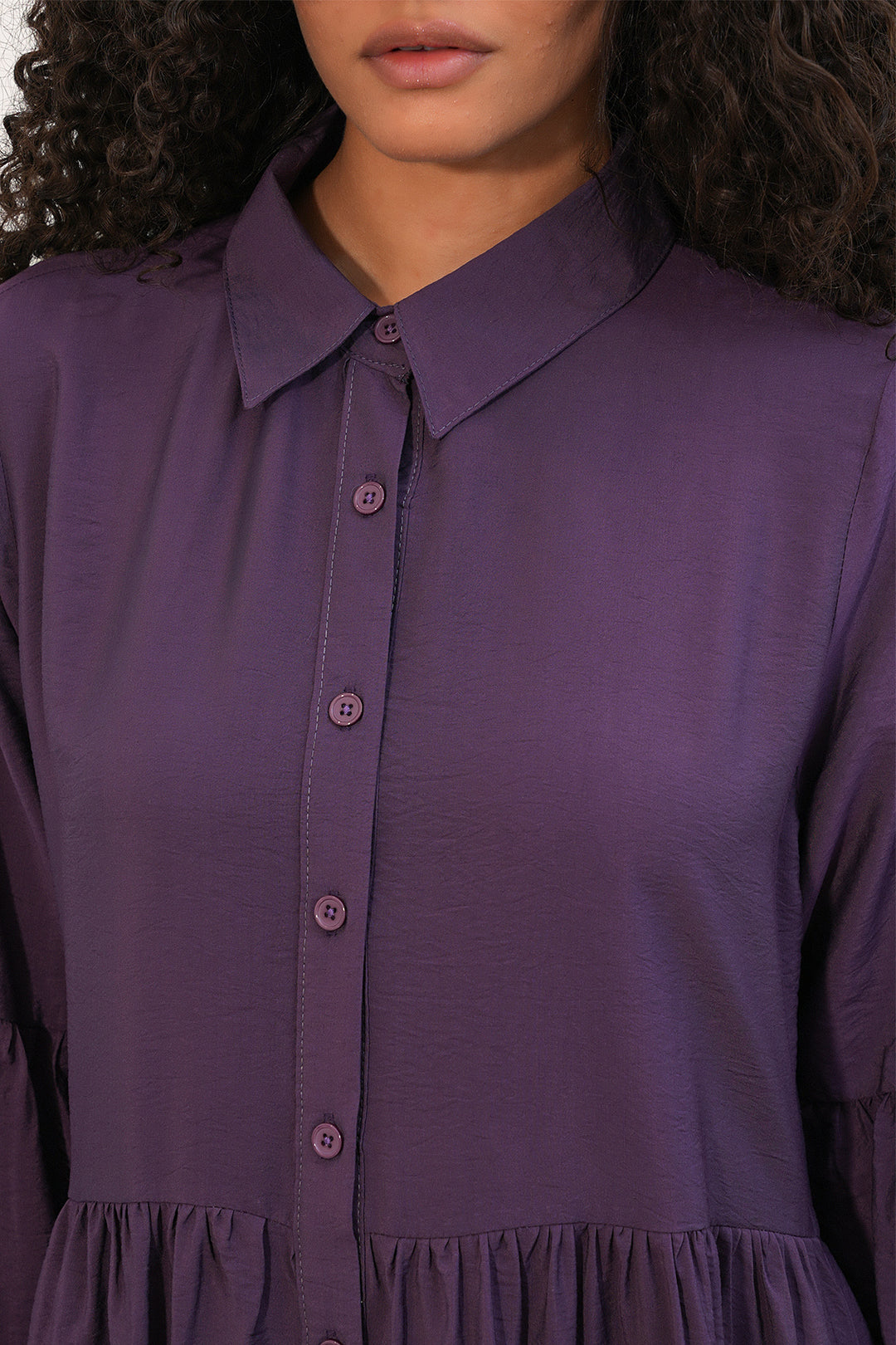 Bigdart Robe longue à boutons pour femme 2591 - Violet foncé