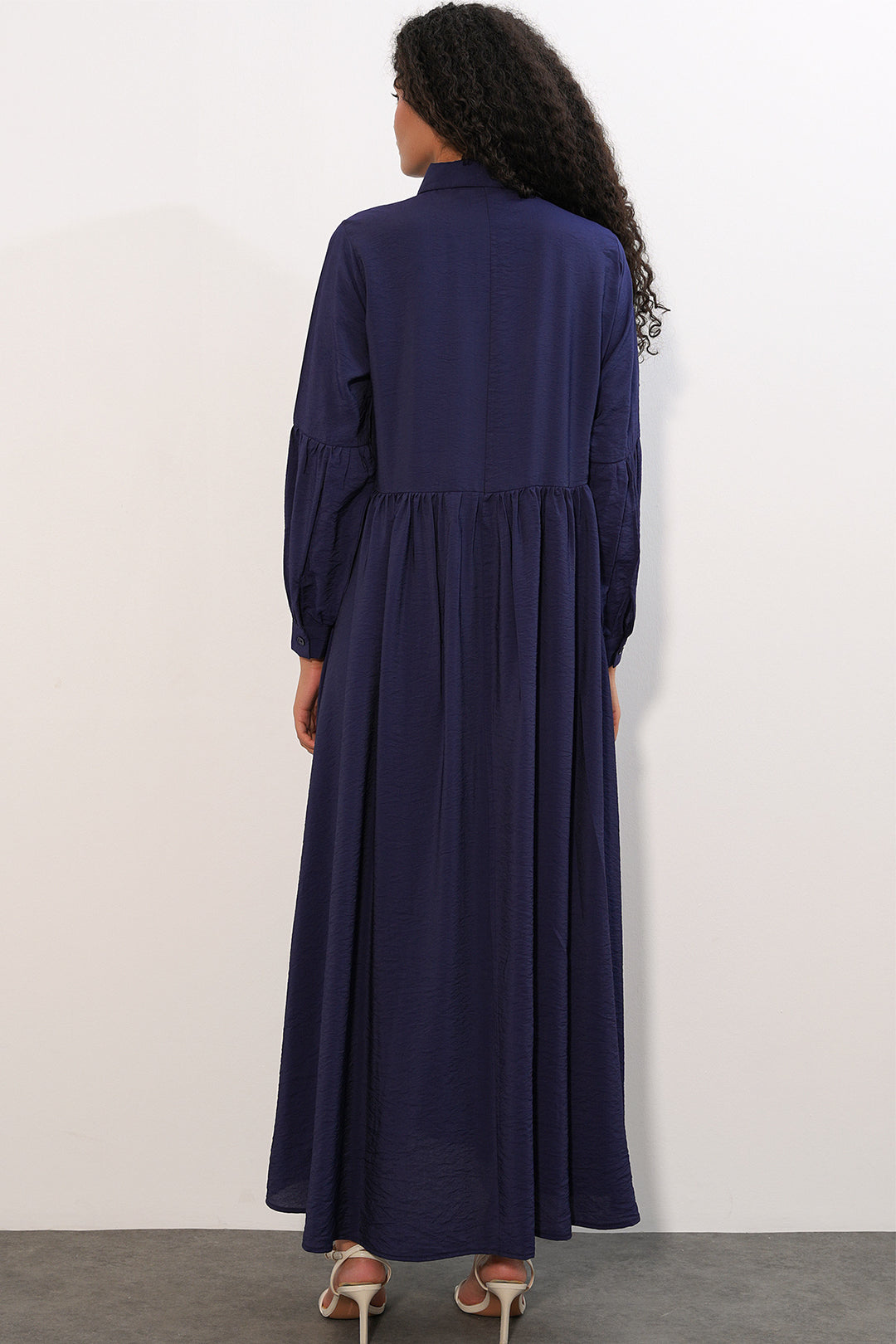 Bigdart Robe longue à boutons pour femme 2591 - Bleu marine