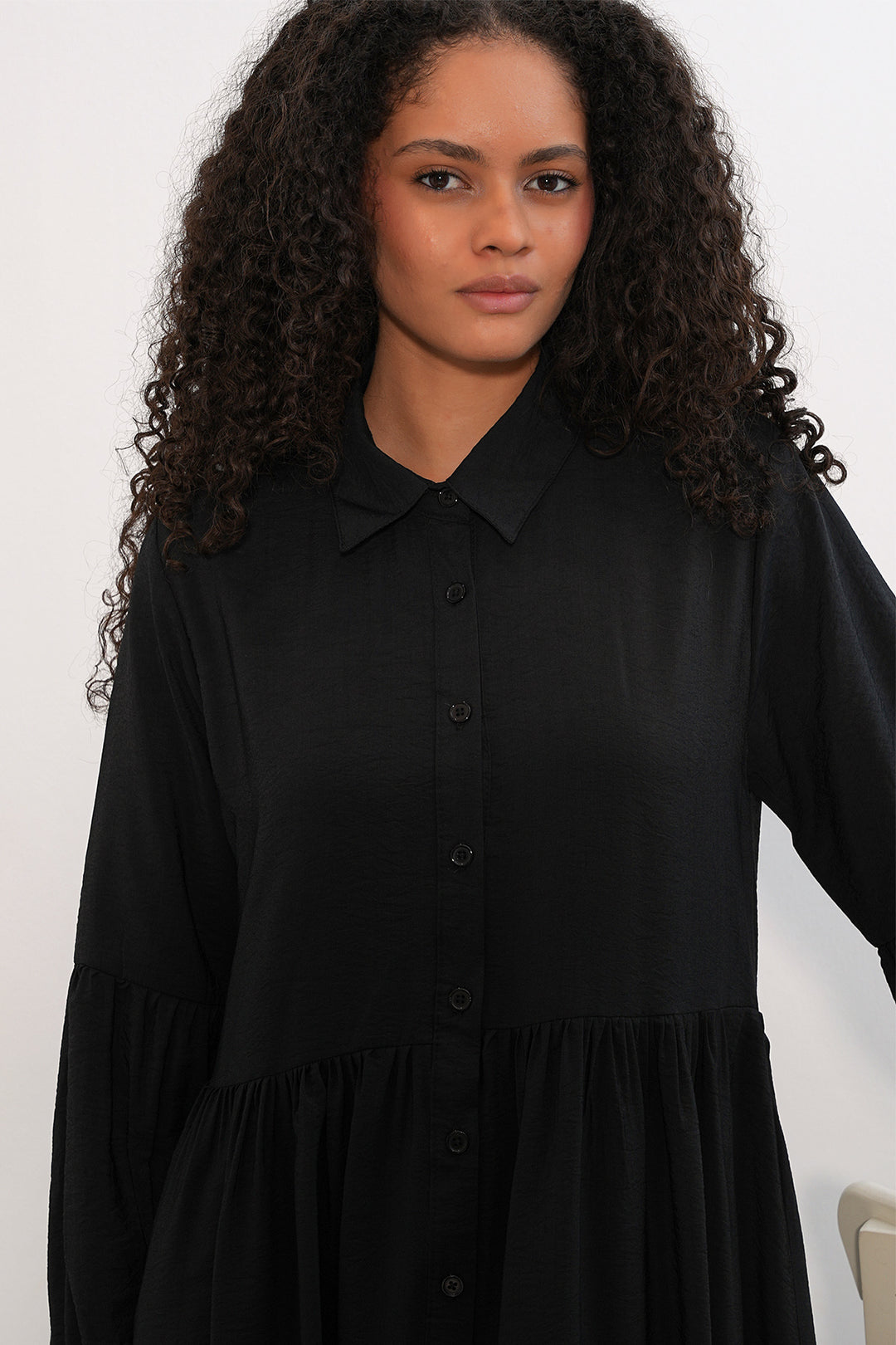 Bigdart Robe longue à boutons pour femme 2591 - Noir