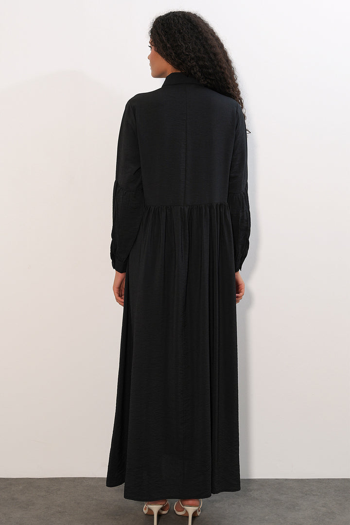 Bigdart Robe longue à boutons pour femme 2591 - Noir