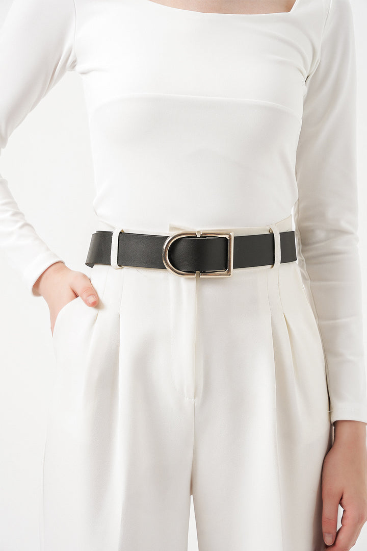 Bigdart Ceinture à grande boucle pour femme 031 - Noir