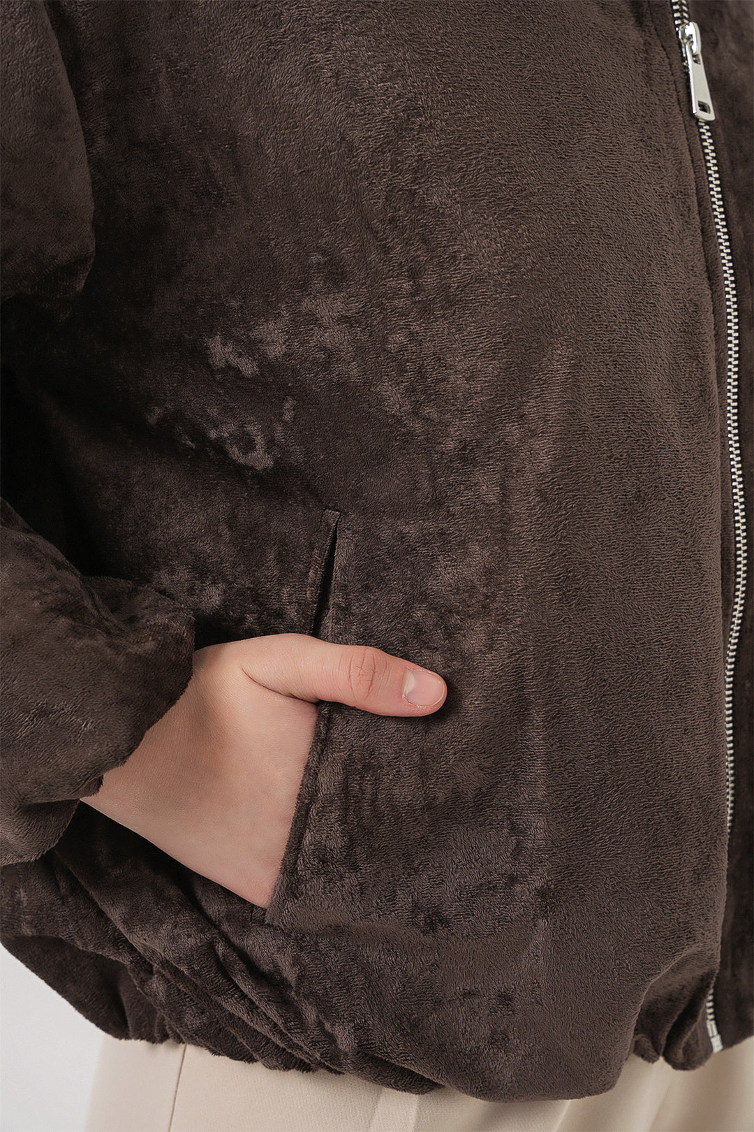 Bigdart Veste en Velours Oversize à Cordons Femme 0733 - Marron