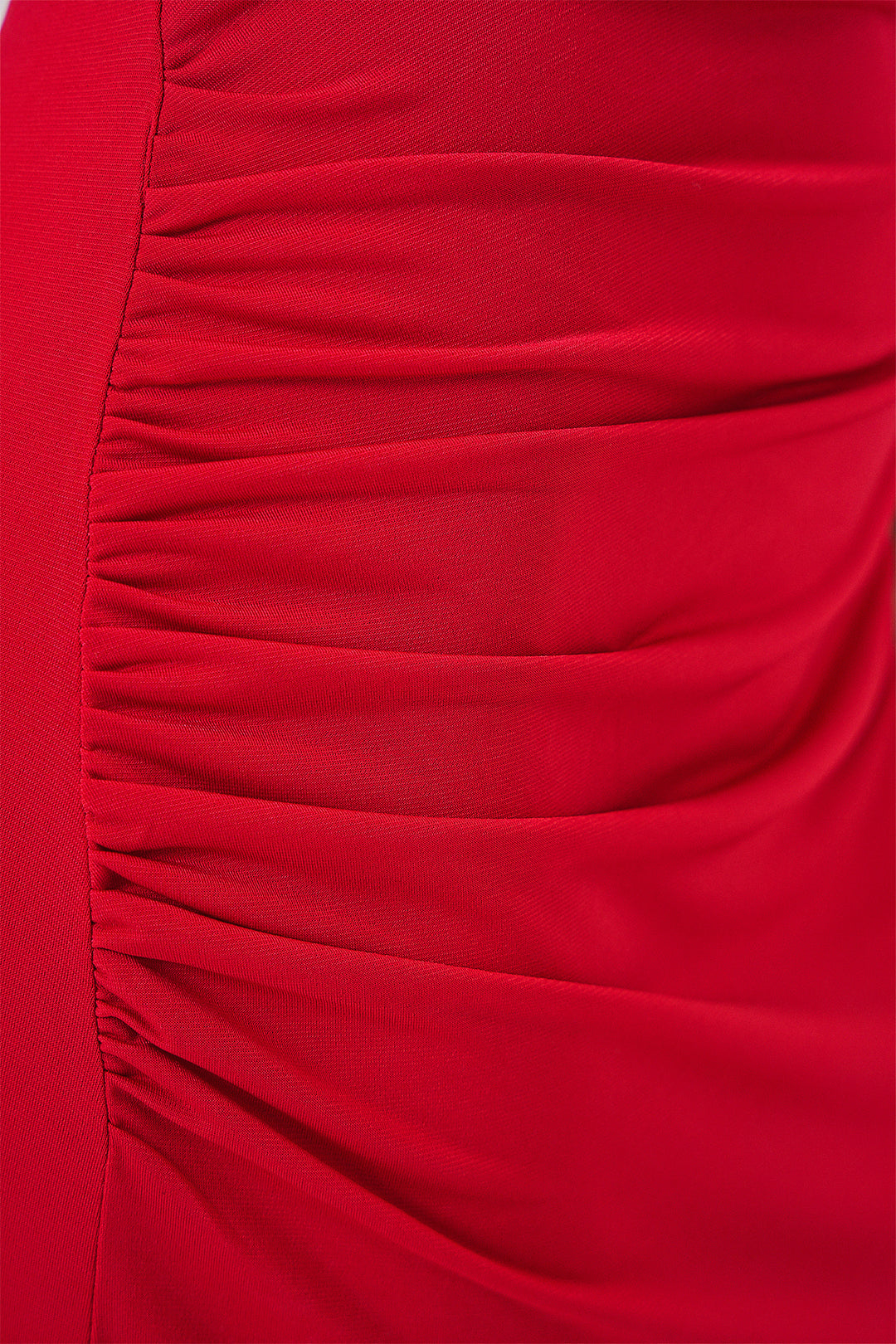 Bigdart Robe drapée sans manches à volants pour femme 2579 - Rouge