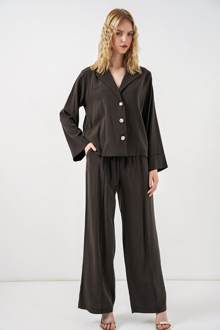 Bigdart Ensemble de Veste et Pantalon Femme 30065 - Marron clair