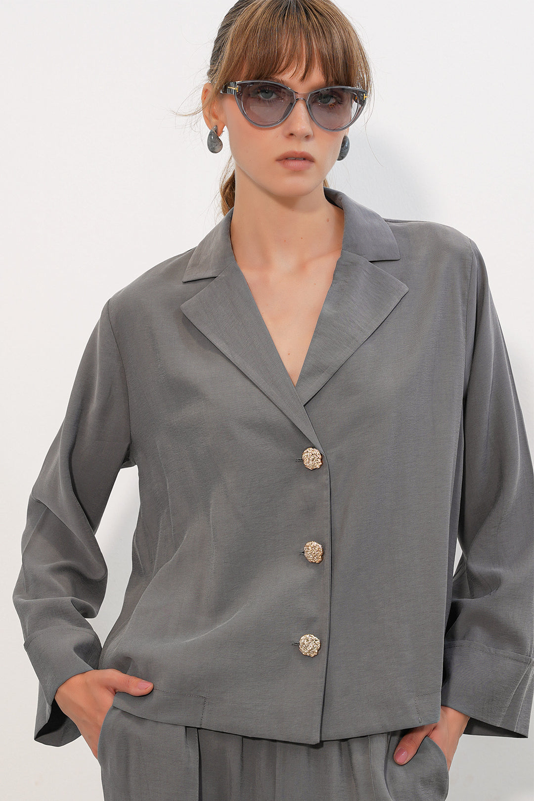 Bigdart Ensemble de veste et pantalon pour femme 30065 - Gris