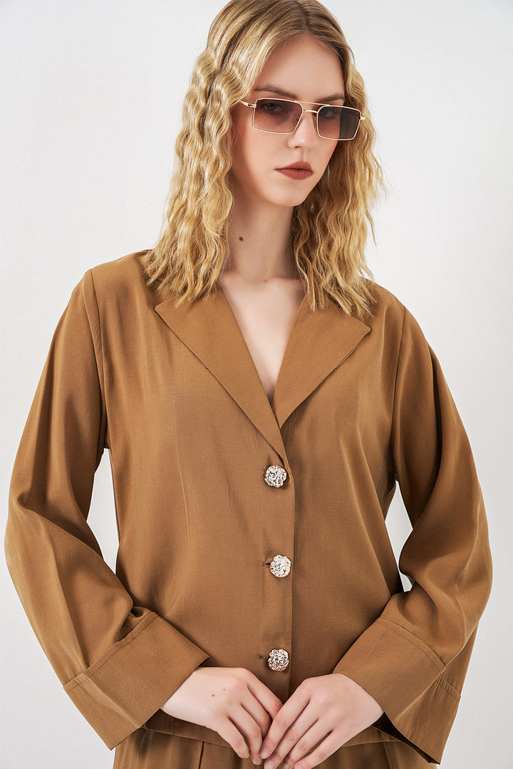 Bigdart Ensemble de Veste et Pantalon Femme 30065 - Tabac