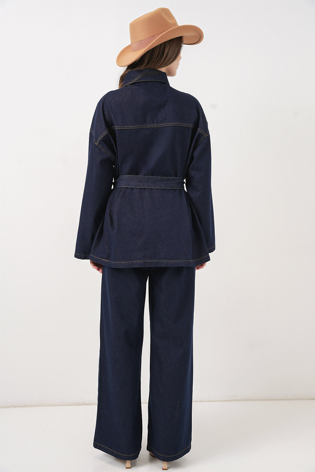 Bigdart Ensemble pantalon et veste en jean pour femme 30059 - Bleu marine