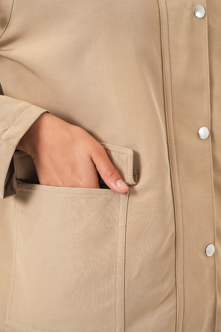 Bigdart Veste oversize à poches pour femme 5973 - Beige
