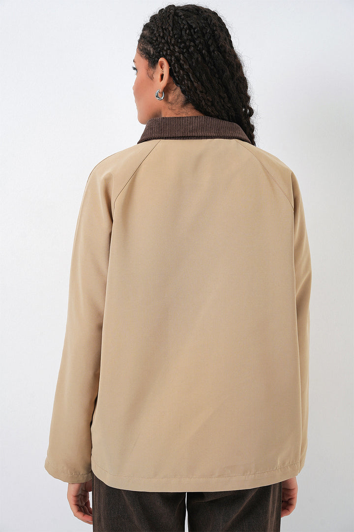 Bigdart Veste oversize à poches pour femme 5973 - Beige