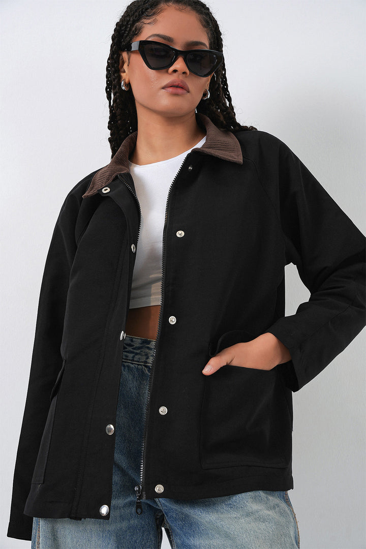 Bigdart Veste Oversize à Poches Femme 5973 - Noir