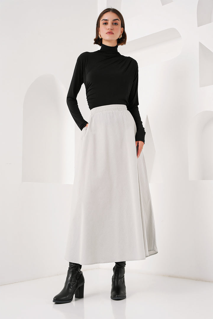 Bigdart Jupe longue avec poches pour femmes 8024 - Gris